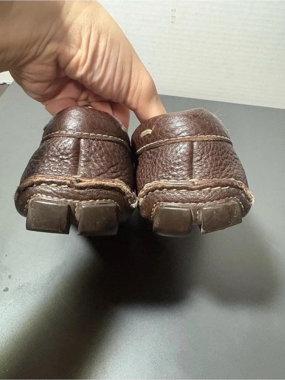 PRADA Brown Pebbled Leather Loafers